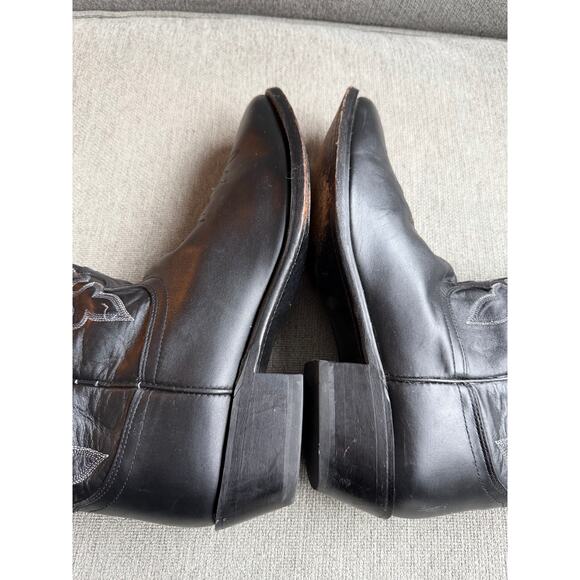 Justin Mens Black London Calf Leather Western Boots 13in Cowboy Black Sz 10.5 main image 8